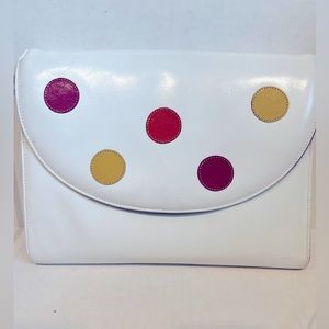 VINTAGE Polka Dot in White with Multicolor Circles🔴🟣🟡